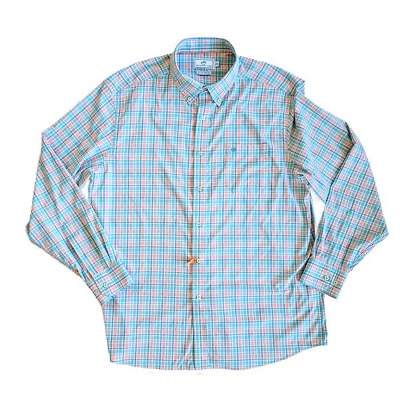 Southern Tide Intercoastal Performance Sport Shirt Button Down XL Blue Plaid - Picture 2 of 7